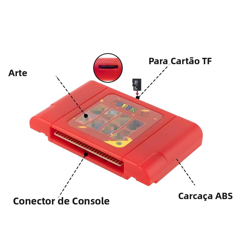 Cartucho De Jogo 340 Em 1 Super64 N64 16G Para Console De